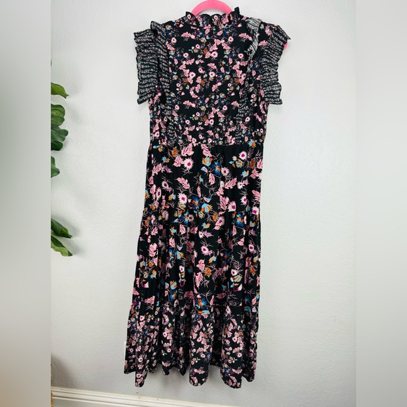 SANDRO Bouna Sleeveless Floral Ruffle Dress - Picture 8 of 10